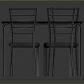 Modern Dining Table Set with Four Upholstered Chairs and Metal Frame for Home Dining Room