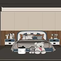 Modern Kids Room Interior With Bed Desk Chair Stuffed Toys And Rug On Wooden Floor