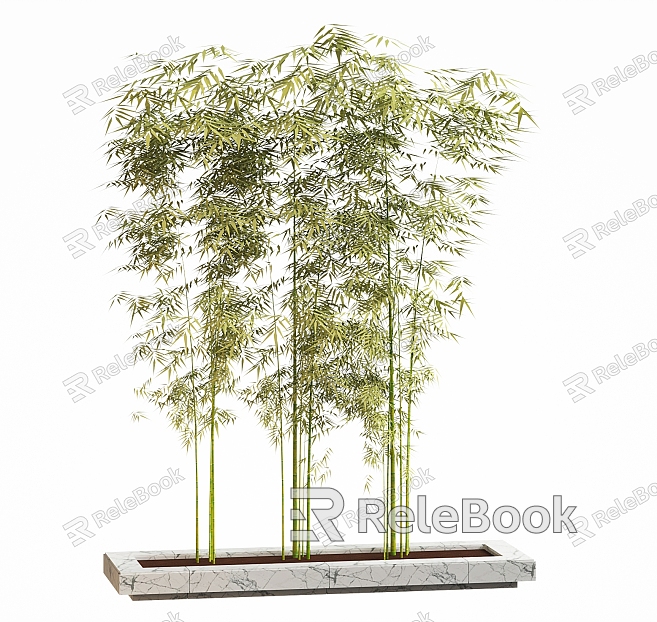 Bamboo potted plant decorative ornaments bamboo landscape sketch plant potted plant ornaments floral trees model