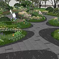 Well Designed Garden Plant Combinations With Colorful Flowers Green Shrubs Tall Trees And Winding Paths