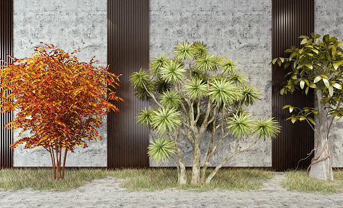 modern shrub assemblage 3d model