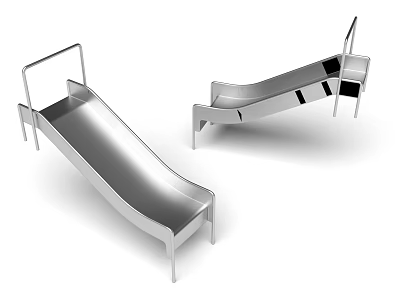 Stainless Steel Playground Slides With Sleek Design For Children Outdoor Play Equipment 3d model