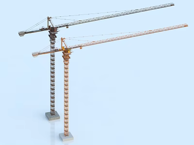 Industrial Equipment Modern Tower Cranes Heavy Duty Construction Machinery 3d model