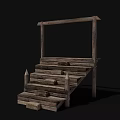 Ancient Architecture Wooden Staircase With Traditional Frame And Classic Structure Design