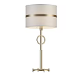 Sleek Modern Table Lamp With Gold Metal Stand And White Fabric Shade Design Detail