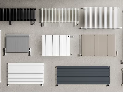 Stylish Radiators In Multiple Colors And Design Styles For Home Interior 3d model