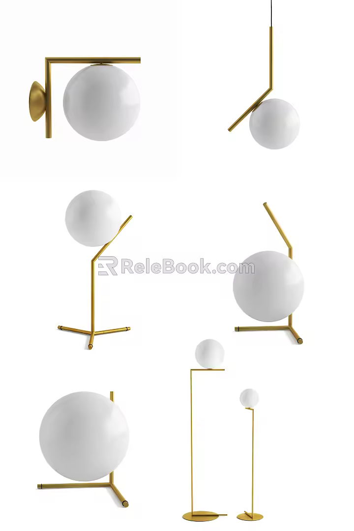 Modern lamp combination table lamp wall lamp floor lamp combination 3d model