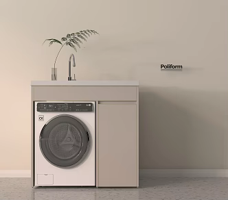 Modern Washing Machine Cabinet Balcony Cabinet Washing Machine 3d model