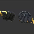 Black And Yellow IVER Motorcycle Gloves With Protective Design And Leather Material