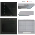 Efficient Modern Kitchen Cookware Including Electric Ceramic Hob Range Hood Oven And Filter For Cooking