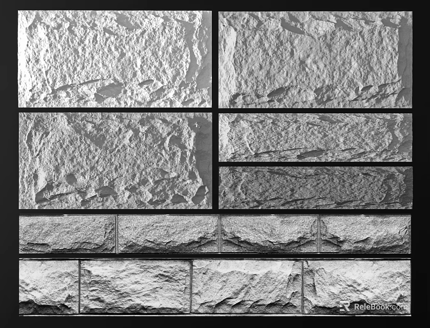 Various Decorative Stone Wall Textures For Interior And Exterior Design 3d model