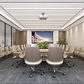 Modern Front Desk Reception with Marble Backdrop and Company Logo in Contemporary Office Space