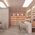Modern Beauty Salon Interior Design With Pink Mirrors Styling Chairs And Product Shelves
