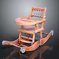 Vintage Wooden Baby Rocking Chair With Classic Design And Rocking Base