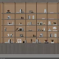 Modern Wooden Bookcase With Built In Lighting And Shelves For Books And Decor