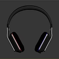 Modern Wireless Headphones With Black Red And Blue Accents For Audio Electronics