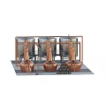 Industrial Brewing Equipment With Copper Stills Stainless Steel Tanks And Wooden Barrels