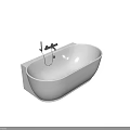 White Freestanding Bathtub With Modern Design Sleek Surface And Chrome Faucet