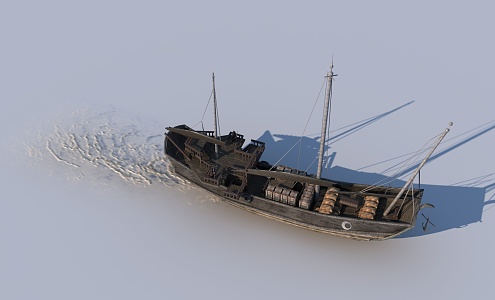 Retro Cargo Ship 3d model