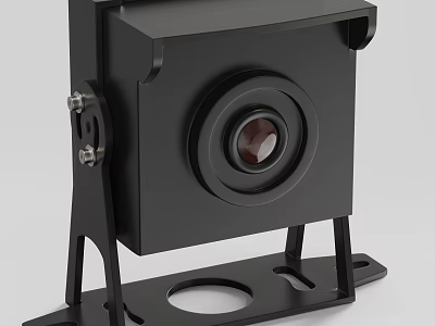 Black Projection Surveillance Camera with Stable Mount and High Definition Lens 3d model