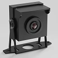 Black Projection Surveillance Camera with Stable Mount and High Definition Lens 3d model