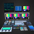 Professional Control Switch Panel With Multiple Monitors Control Buttons And Knobs For Studio Use