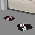 Comfortable Pink and White Slippers with Bear Panda Patterns and CHINA Text Design
