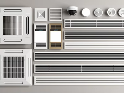 Various Types Of Air Conditioner Air Vents With Different Designs And Shapes 3d model