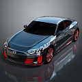 Sleek Silver Audi Sports Car With Red Wheels And Modern Front Design