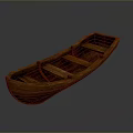 Vintage Wooden Boat Design With Curved Hull And Wooden Planks