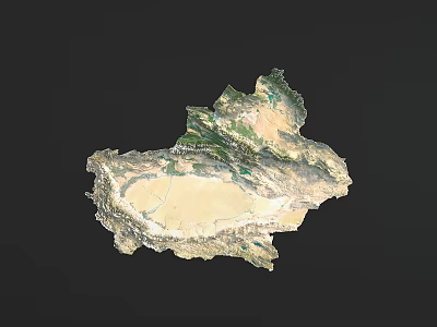 3D Terrain Model Wall Decor With Geographic Contour And Mountain Plain Features 3d model