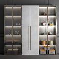 Modern Wardrobe Design With Glass Doors Metal Handles And Hanging Clothes Storage
