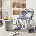 Transparent Modern Acrylic Leisure Chair In Stylish Interior With Marble Side Table