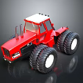 Red Tractor Design Featuring Large Tires White Roof And Black Components