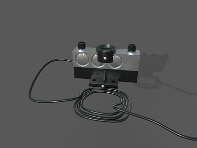 Industrial Equipment With Metal Structure Circular Component Black Knobs And Coiled Cable 3d model