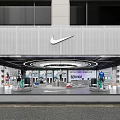 Modern Nike Sports Clothing Store With Sleek Facade And Spacious Open Interior Product