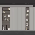 Modern Built in Bookcase Design With White And Wooden Shelves Books And Decorative Items
