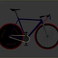 Modern Fixed Gear Bike With Purple Frame Red Rims And Curved Handlebars