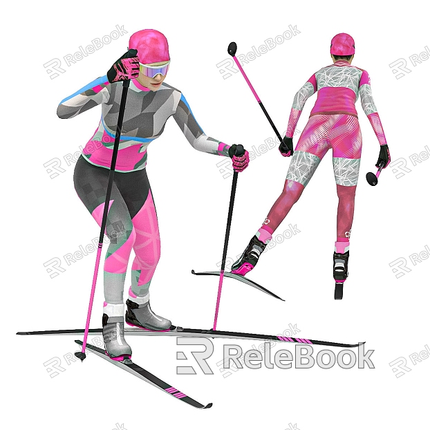 Modern woman ski figure model