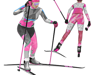 Modern woman ski figure model