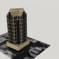 High Rise Modern Office Building Architectural Model With Base Structure And Window Panels 3d model