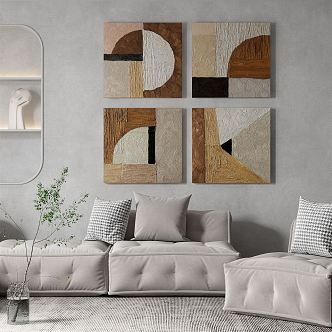 Quiet abstract painting decorative painting 3d model