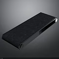 Sleek Dark Blue Long Rectangular Equipment with Silver Trim Textured Surface on Reflective Background