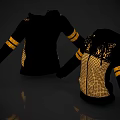 Black Hoodie With Yellow Striped Sleeves And Mesh Back Design For Casual Wear
