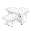 Modern Wooden Coffee Table With Dark Top And Light Wood Layered Design