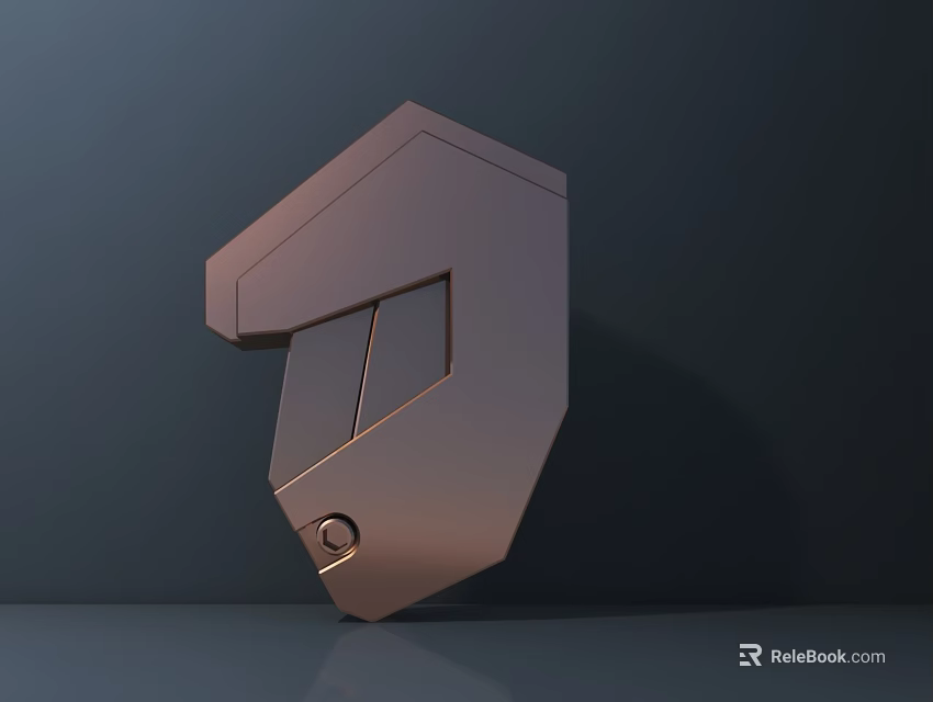 Modern Geometric Metal Sculpture With Angular Shapes And Sleek Finish Design 3d model 