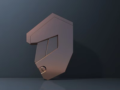 Modern Geometric Metal Sculpture With Angular Shapes And Sleek Finish Design 3d model