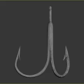 Modern Iron Hook Triangular Hook Fish Hook 3d model