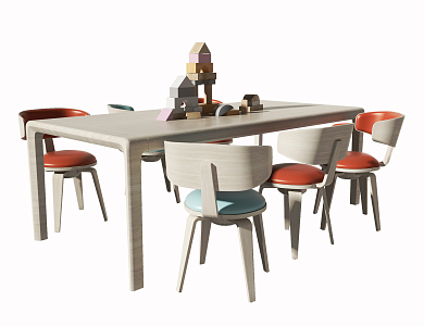 Modern Children's Table and Chair Children's Table and Chair Combination 3d model