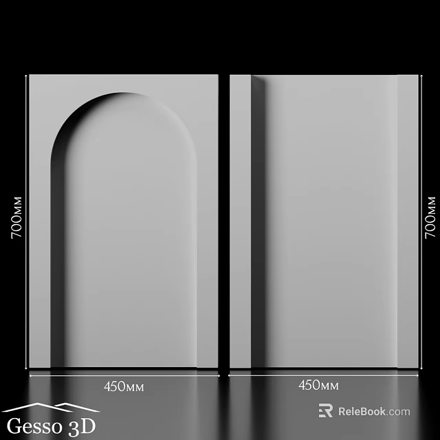 Modern Wall Design With Arch Shape Vertical Lines 700mm Height 450mm Width 3d model 